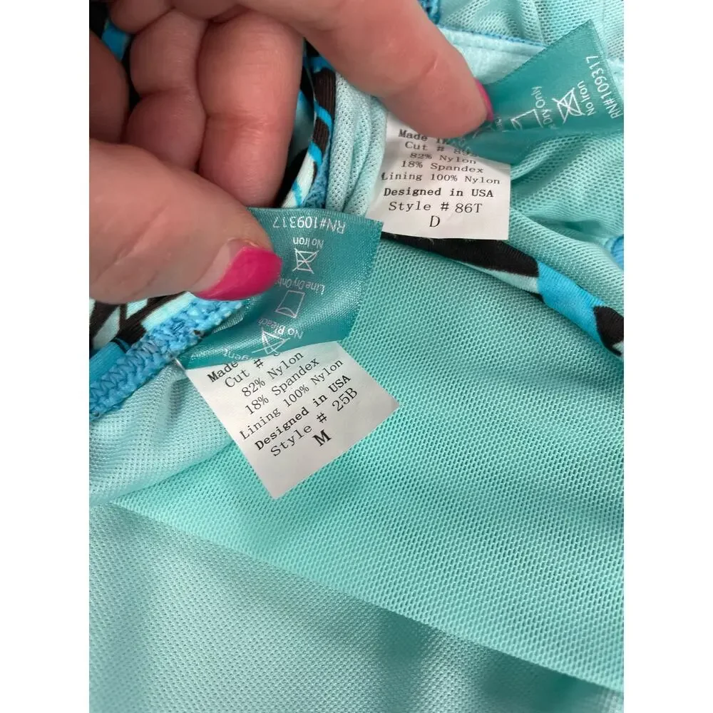 Sunsets California Island Life blue tropical two piece swimsuit tankini bikini